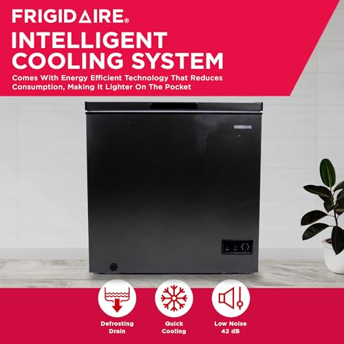 Frigidaire EFRF70136COM Chest Deep Freezer, 7 Cu. Ft. Capacity, Granita Rugged Design-Adjustable Thermostat-Removable Vinyl Coated Wire Basket-Easy Defrost Drain Frigidaire