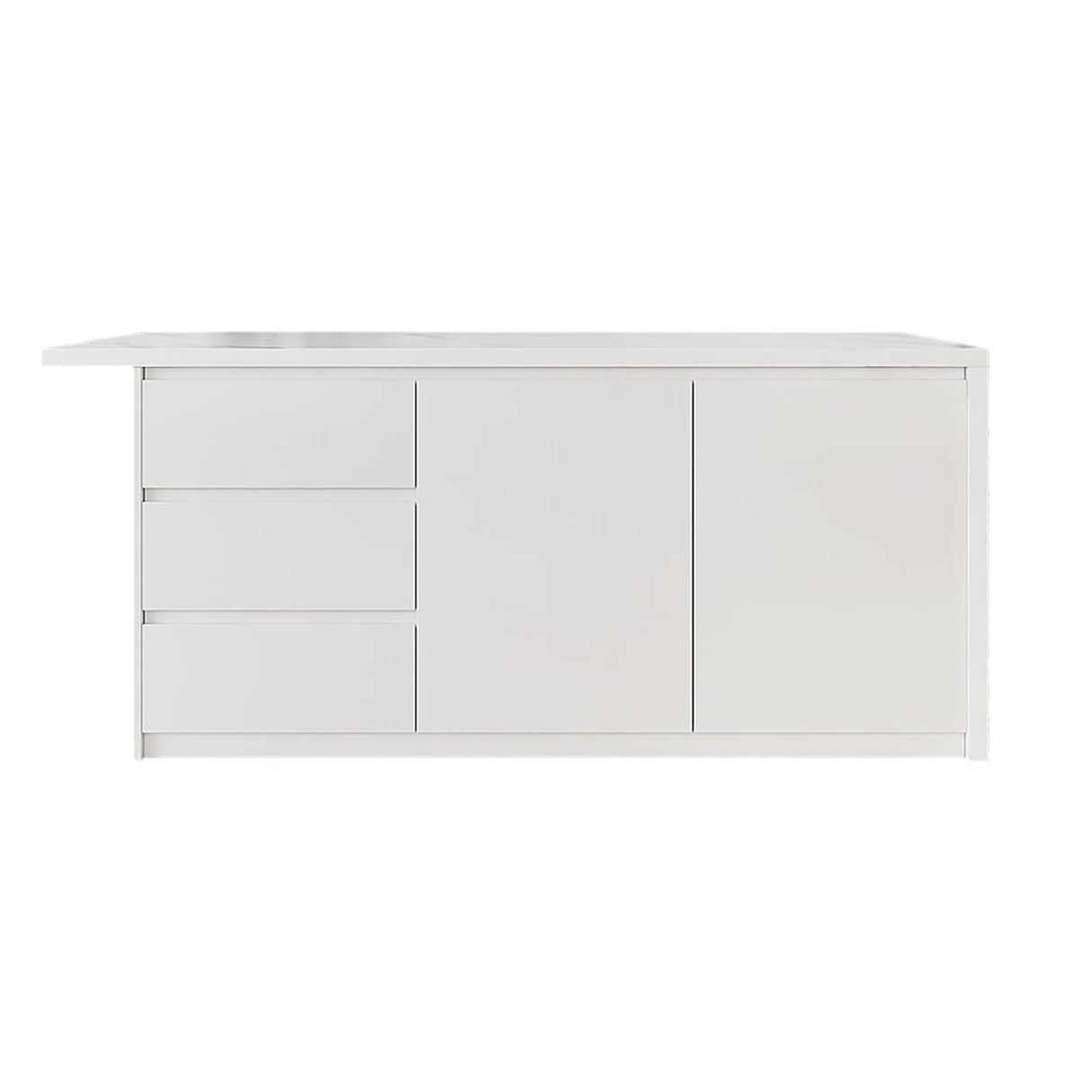 homary 72" Kitchen Island with Storage Kitchen Cabinet Marble Veneered Top Large Island Table with Seating homary