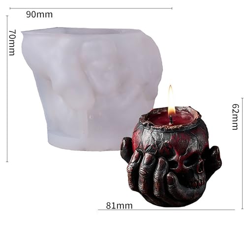 Halloween Skull Hand Ghost Cylinder Molds Silicone Wave Spiral Candle Mold - Silicone Resin Casting Molds for Candle & Resin & Soap Craft Supplies