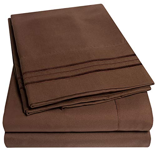 1500 Supreme Collection King Sheet Sets Brown - Luxury Hotel Bed Sheets and Pillowcase Set for King Mattress - Extra Soft, Elastic Corner Straps, Deep Pocket Sheets, King Brown Sweet Home Collection