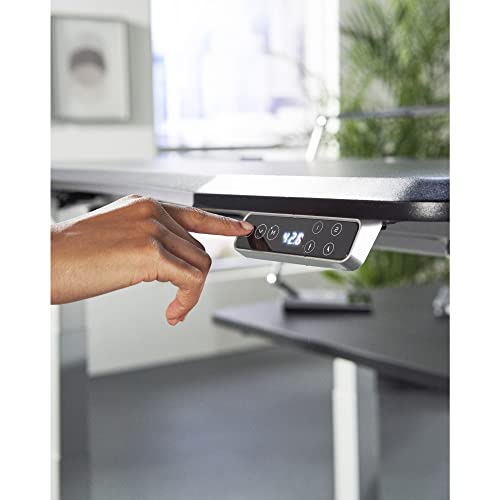 WorkPro® Electric 60"W Height-Adjustable Standing Desk with Wireless Charging, Black WorkPro