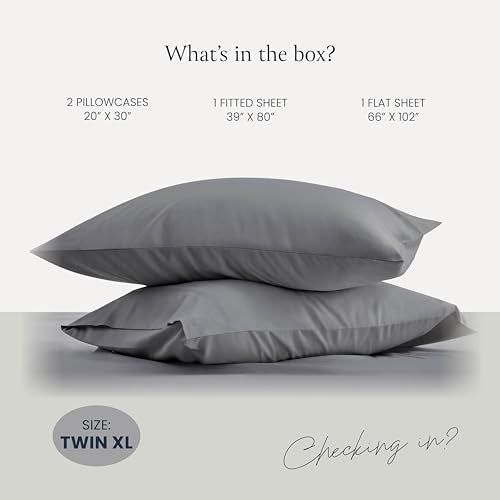 BELADOR Silky Soft Twin XL Sheet Set - Luxury Bed Sheets for Twin XL Size Bed, Secure-Fit Deep Pocket Sheets with Elastic, Breathable Hotel Sheets and Pillowcase Set, Wrinkle Free Oeko-Tex Sheets BELADOR
