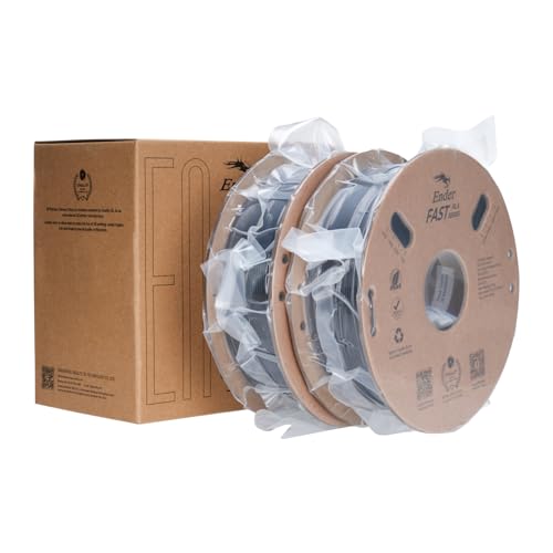 Creality High Speed PLA Filament 1.75mm Black 2Kg, 3D Printer Filament for 300mm/s 3D Printing, Rapid PLA Dimensional Accuracy +/- 0.02 mm 1Kg Cardboard Spool(2.2lbs) for FDM 3D Printers(Black&Black) Creality