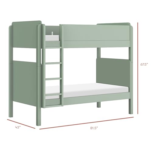 Babyletto Tiptoe Convertible Bunk Bed in Light Sage, Greenguard Gold Certified babyletto