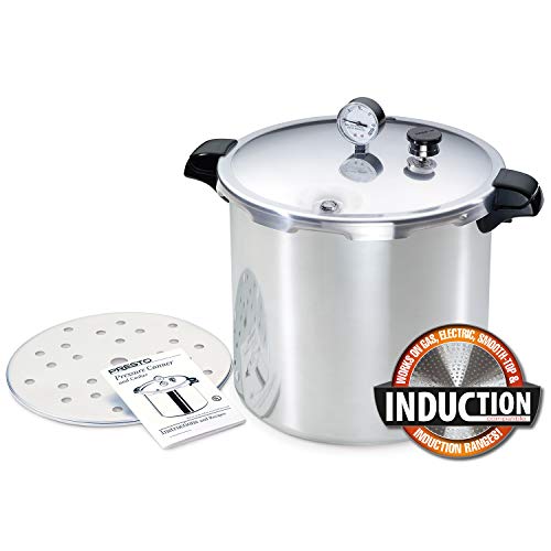 Presto 01784 23-Quart Induction Compatible Pressure Canner, Silver, Aluminum Presto