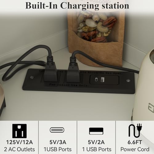 Corner Cabinet with Charging Station,73"Tall Kitchen Pantry Storage Cabinet with Drawer,Freestanding Kitchen Pantry Cabinets with Doors and Shelves,Farmhouse Food Hutch for Dining Room,Kitchens(White) Gyfimoie