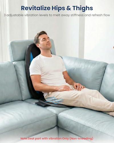 COMFIER Shiatsu Back Massager with Heat,Deep Tissue Kneading Massage Seat Cushion,Massage Chair Pad for Full Back,Body Massager for Home or Office Chair use, COMFIER