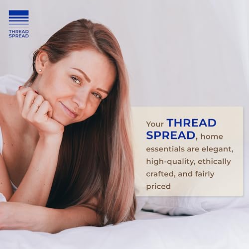 THREAD SPREAD 100% Egyptian Cotton Sheets Full Size - 600 Thread Count White Sheet, 4 PC 16" Deep Pocket Full Size Sheets Sets, High Thread Count Soft Cooling Sateen Weave Cotton Hotel Luxury Sheet THREAD SPREAD
