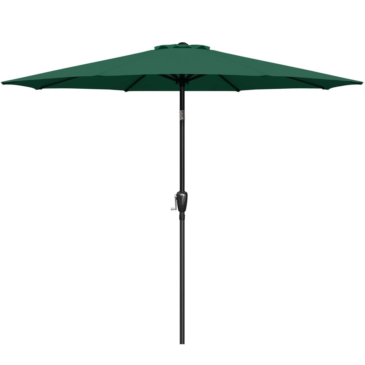 Simple Deluxe 9' Patio Umbrella Outdoor Table Market Yard Umbrella with Push Button Tilt/Crank, 8 Sturdy Ribs for Garden, Deck, Backyard, Pool, Green Simple Deluxe