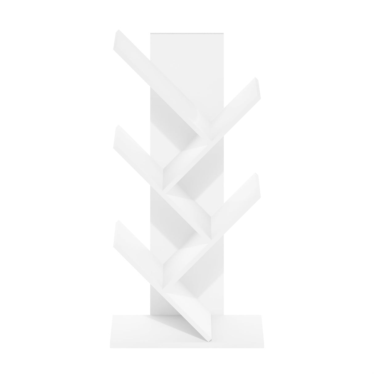 Furinno Tree Bookshelf 5-Tier Floor Standing Tree Bookcase, White Furinno