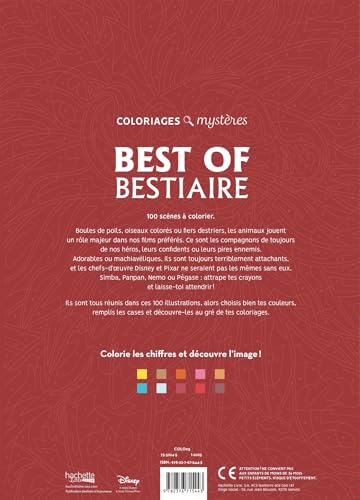 Coloriages mystères Disney - Best of Bestiaire WoodArtSupply