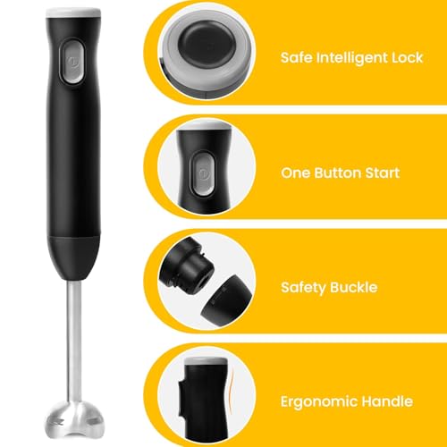 TUMIDY Immersion Hand Blender Cordless, Rechargeable Hand Held Blender Stick, Perfect for Smoothies, Puree Baby Food & Soup TUMIDY