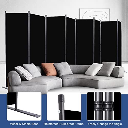 Room Divider and Folding Privacy Screens, 8 Panel Wide Room Divider Wall Screen for Room Separtition, Partition Room Dividers Fabric Panel Wall Dividers Freestanding for Office, Bedroom, Studio Dorm HOMSCREENER