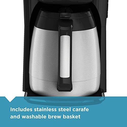 BLACK+DECKER 12-Cup Thermal Coffee Maker, Keep Coffee Hot with Insulated Stainless Steel Carafe, Digital Controls, Easy to Clean. BLACK+DECKER