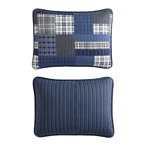 Eddie Bauer - Queen Quilt Set, Reversible Cotton Bedding with Matching Shams, Lightweight Home Decor for All Seasons (Eastmont Navy, Queen) Eddie Bauer