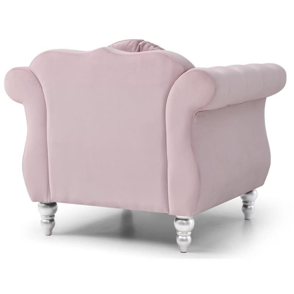 Home Square 2-Piece Furniture Set with Sofa and Chair in Pink Home Square