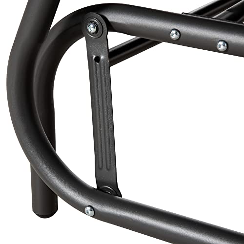 Outsunny Dark Grey 2-Person Outdoor Wicker Glider Bench with Extra Wide Seat Outsunny