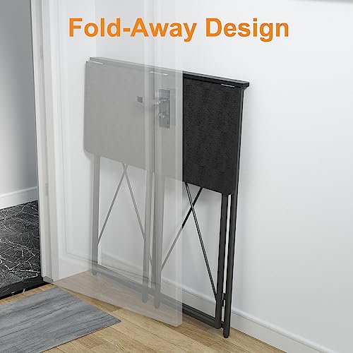 39.37" Folding Standing Desk, Small Laptop Stand Up Desk for Sitting or Standing, No Assembly Needed, Portable, Tall Foldable Desk for Home, Office, Small Spaces (Black) Ytaoka