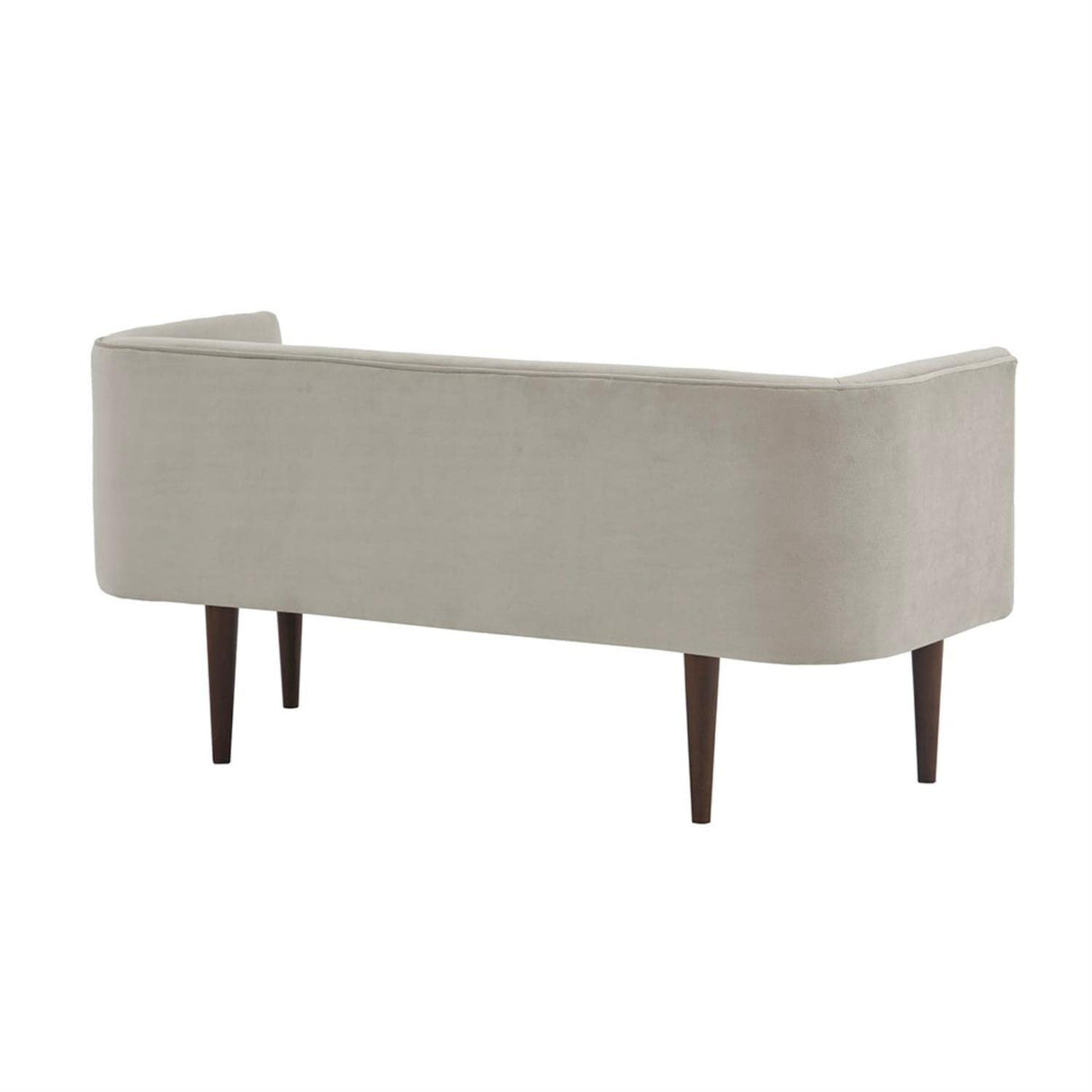 Madison Park Farrah Entryway Accent Bench with Curved Backrest, 8.75" Cushion Seating Bench for Living Room, Compact Bed End Bench with Solid Wood Legs & Soft Poly Velvet Uplhostery, 49" W, Cream Madison Park