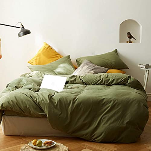 Nanko King Comforter Set Dark Green, Olive Green Soft Reversible All Season Down Alternative Quilted Duvet Insert, Microfiber Filling, Luxury Quality Bedding Sets in a Bag 3PCs 104x90 inch Sage Nanko