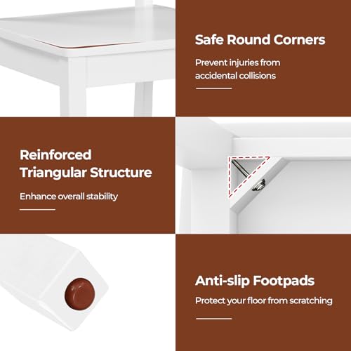 Giantex Wood Dining Chairs Set of 4 White, Armless Kitchen Chairs w/Rubber Wood Legs & Curved Backrest, Farmhouse Cross Back Diner Chairs, Wooden Side Chairs for Home Dining Room, Load 400 LBS Giantex