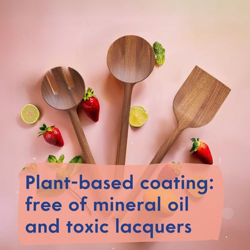 Ziruma 7-Piece Wooden Spoons for Cooking, Non Toxic Cooking Utensils Glue & Formaldehyde-Free, Comfort-Grip Acacia Wood Utensils, Non Scratch Wooden Utensil Set - Wooden Cooking Utensils Ziruma