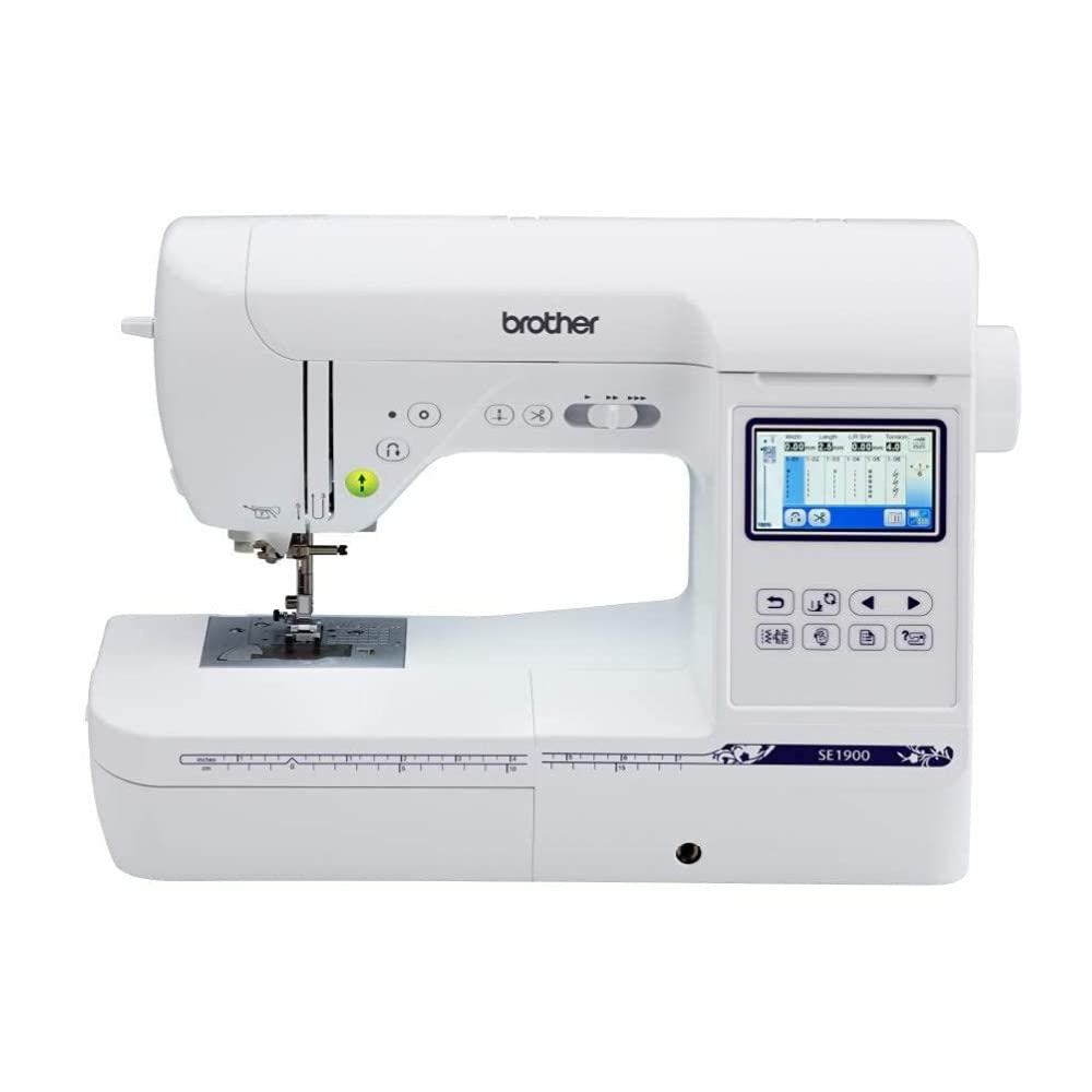 Brother SE1900 Sewing and Embroidery Machine, 138 Designs, 240 Built-in Stitches, Computerized, 5" x 7" Hoop Area, 3.2" LCD Touchscreen Display, 8 Included Feet Brother