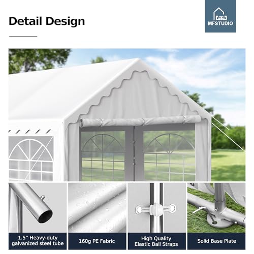 MFSTUDIO 20'x40' Party Tent, Outdoor Heavy Duty Party Tents with Removable Sidewalls, Large Canopy Tent Shelter for Outdoor Events Wedding Birthday, White MFSTUDIO