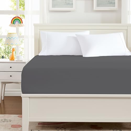 Hotella 100% Microfiber Twin Size Fitted Sheet Only, Ultra Soft Hotel Quality 14" Deep Pocket, Twin XL Bed Sheet Matress Protector for Dormitory, Machine Washable and Non-Fade, 39x75 inches, Dark Gray Hotella