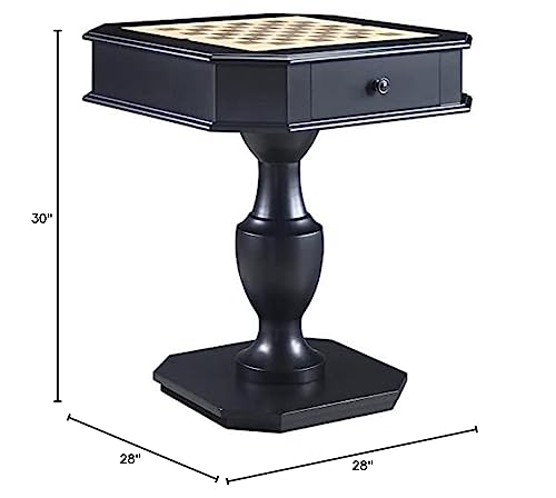 Acme Galini 2-Drawer Wooden Game Table in Black Acme