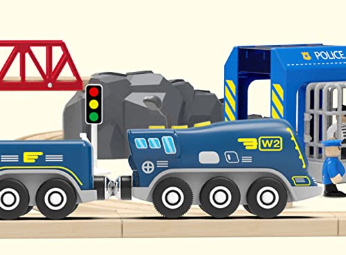 Battery Operated Locomotive Train for Wooden Tracks, Powerful Engine Toy Train Vehicle for Railway Track, Science Fiction Train Car Series Fit All Brands Railroad (Battery Not Included) Z MAYABBO