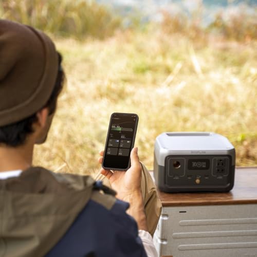 EF ECOFLOW Portable Power Station RIVER 2, 256Wh LiFePO4 Battery/ 1 Hour Fast Charging, 2 Up to 600W AC Outlets, Solar Generator (Solar Panel Optional) for Outdoor Camping/RVs/Home Use EF ECOFLOW