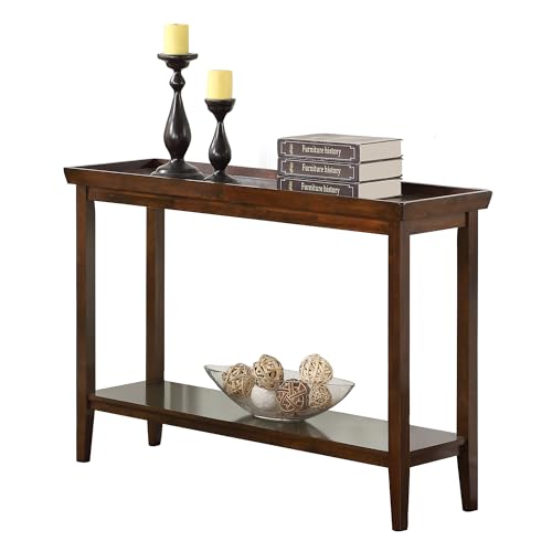 Convenience Concepts Ledgewood Console Table 48" - Modern Narrow Sofa Display Accent with Storage Shelf for Transitional, Traditional Living Room, Entryway, Hallway, or Bedroom, Espresso Convenience Concepts