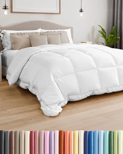 Twin Size, White Alternative Down Comforter - Warm, Lightweight & Breathable Hotel Quality Bedding Set for Men, Women, Kids and Teens - All Season Oversized Cooling Microfiber Duvet Insert Comforter CGK Unlimited