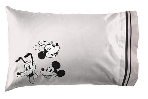 Jay Franco Kids Sheet Set with Fitted, Flat Sheets & Pillow Cover - Ultra-Soft Bedding with Pillowcase for Room Decor, Black - Mickey and Friends, 4 Piece King Jay Franco