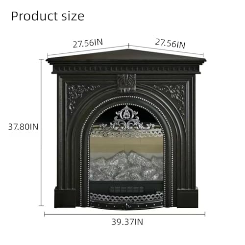 Aihm-Lon Electric Fireplace - Corner Electric Fireplace Heater with Hollow Birdcage Firebox, Triangular Cabinet with Real Flame Insert & Black Modern Carving for Bedroom (39IN) Aihm-Lon