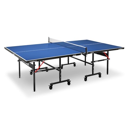 JOOLA Inside 15 - Professional MDF Indoor Table Tennis Table with Quick Clamp Ping Pong Net and Post Set - 10 Minute Easy Assembly - Ping Pong Table with Single Player Playback Mode JOOLA