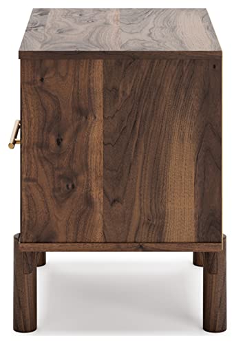 Signature Design by Ashley Calverson Modern 1 Drawer Nightstand with Open Cubby, 21.18" Tall, Dark Brown Signature Design by Ashley