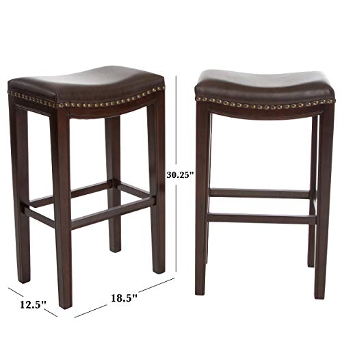 Christopher Knight Home Avondale Backless Bar Stools,12"D x 18.13"W x 30"H, 2-Pcs Set, Brown Christopher Knight Home