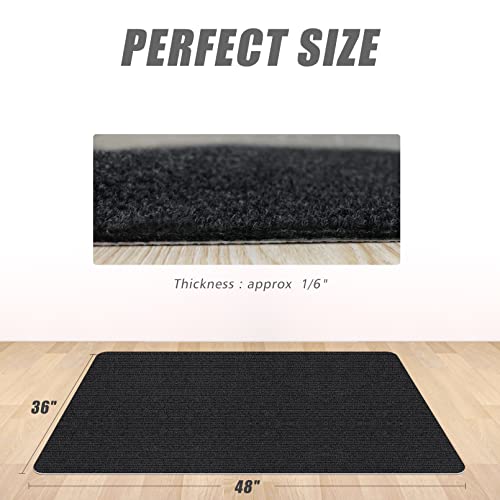 Sycoodeal Office Chair Mat for Hardwood Floor,Office Computer Gaming Chair Mat for Tile Floor,Large Floor Protector Rug,Anti-Slip,Easy to Clean,Pure Black(48"x36") Sycoodeal