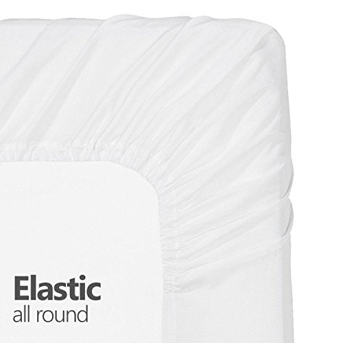 Crescent Bedding Twin White Fitted Sheet Only - Soft & Comfy 100% Cotton (Twin, White) DESTINY CRESCENT BEDDING