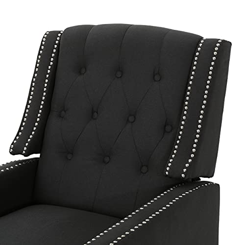 Christopher Knight Home Izidro Traditional Fabric Recliner, Dark Charcoal / Dark Brown Christopher Knight Home