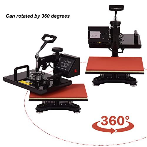 ENPAP Heat Press 15x15 Inch 8 in 1 Heat Press Machine 360-Degree Swing Away Digital T Shirt Press Machine Multifunction Sublimation Combo for T Shirts Mugs Hat Plate Cap Bottle ENPAP