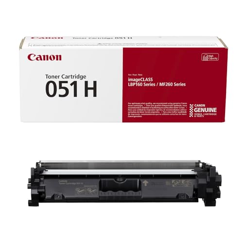 Canon Genuine Toner Cartridge 051 Black, High Capacity (2169C001), 1-Pack, for Canon imageCLASS MF264dw, MF267dw, MF269dw, LBP162dw Laser Printers Canon