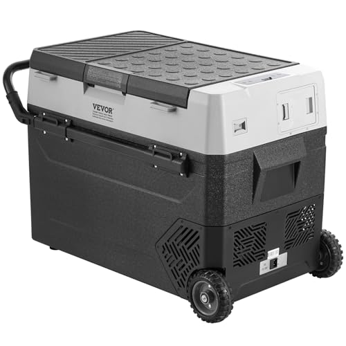 VEVOR J60 12 Volt Refrigerator Fridge, 60Liter(63.4qt) Single Zone Portable Freezer, -4℉-68℉ Adjustable Temperature, Compressor Cooler for Home, Outdoor, Camping, RV, Car, Black VEVOR