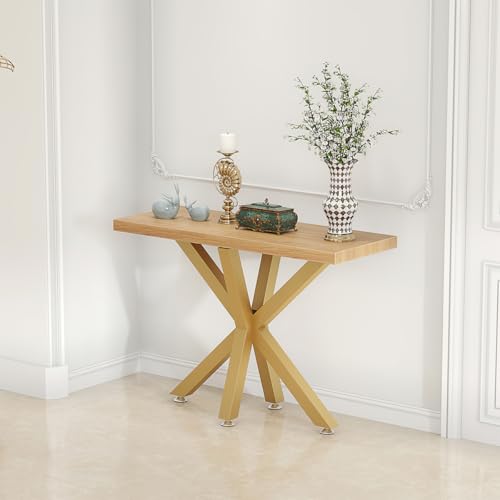 sumatos Metal Console Table Base 30 Inch, Modern Desk Legs for Marble,Glass,Wood Top, Heavy Duty Sofa Table Legs for Hallway,Entry, Living Room,Office 35" L x 16" W x 30" H (Gold) sumatos