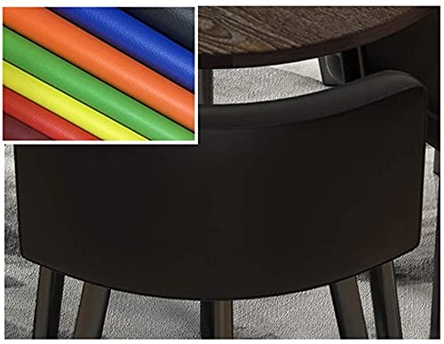 Mfallon Round Conference Table Small Meeting Room Coffee Table Set w/ 4 Chair, Office Business Guest Reception Table, Simple Dining and Chair Set of 4 Leisure Combination (Color : Black Leather) Mfallon