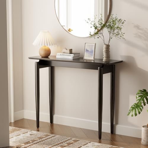 AQIMUELE Wood Console Table Black Entryway Table, Thin Console Table, Sofa Tables for Living Room (39.4'') AQIMUELE