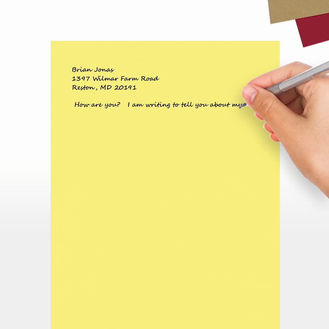 LUXPaper 8.5" x 11" Paper | Letter Size | Pastel Canary Yellow | 60lb. Text | 50 Qty LUXPaper