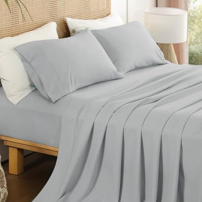 Dreava Grey Queen Sheet Set - Soft Breathable Microfiber Bed Sheets with Extra Deep Pocket, Luxury Hotel Cooling Bedding, Oeko-Tex Certified Wrinkle Free 4 Piece